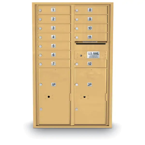 4C Standard Mailbox with 12 Doors & 2 Parcel Lookers