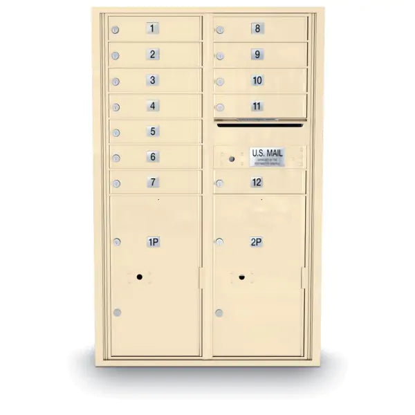 4C Standard Mailbox with 12 Doors & 2 Parcel Lookers