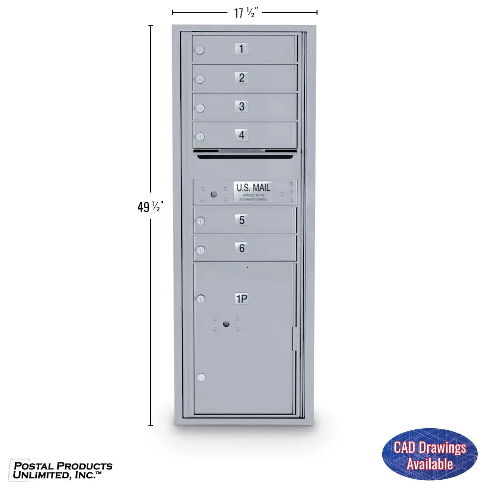 4C Standard Mailbox with 6 Doors & 1 Parcel Locker
