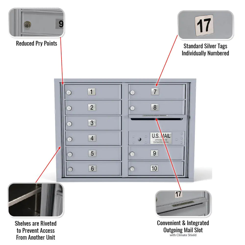 4C Standard Mailbox with 10 Doors