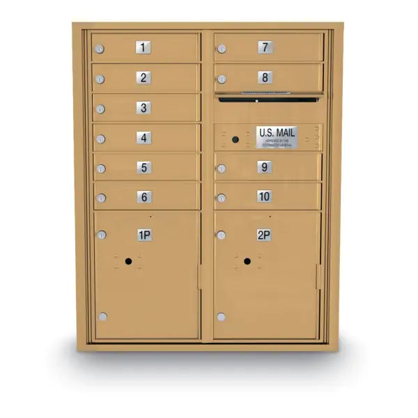 4C Standard Mailbox with 10 Doors & 2 Parcel Lockers