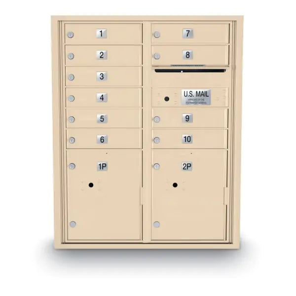 4C Standard Mailbox with 10 Doors & 2 Parcel Lockers