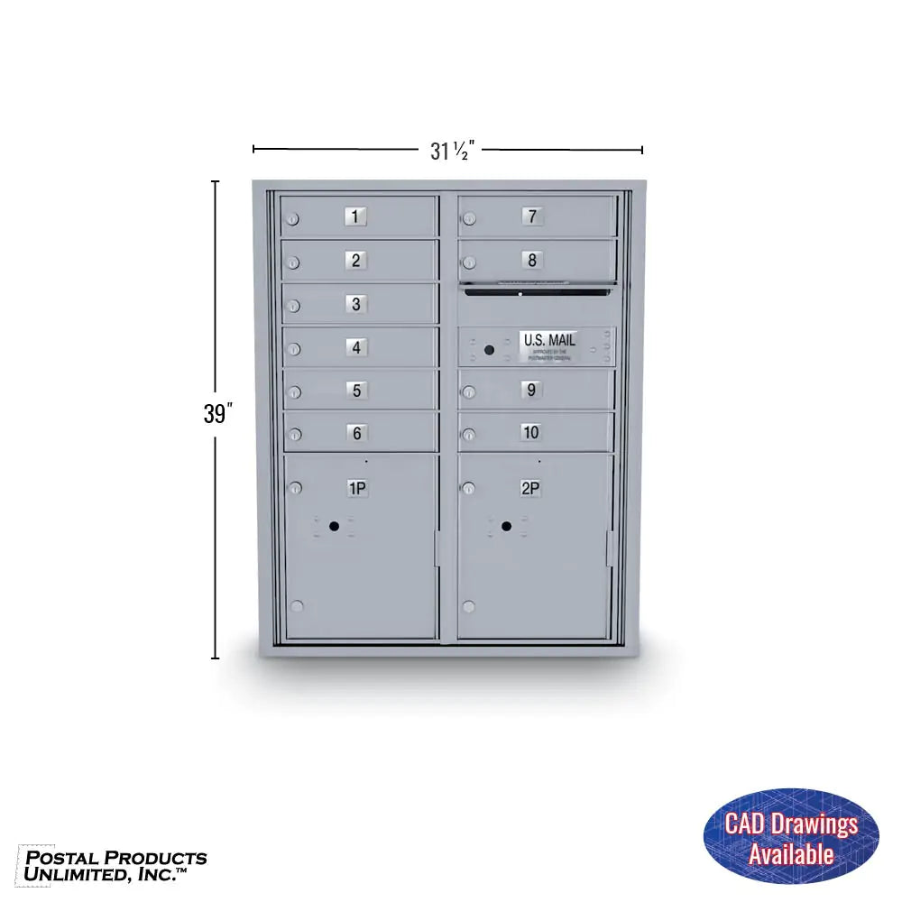 4C Standard Mailbox with 10 Doors & 2 Parcel Lockers