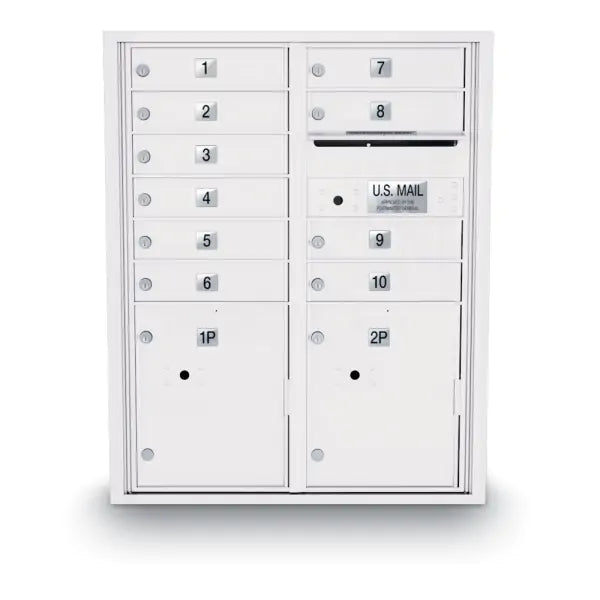 4C Standard Mailbox with 10 Doors & 2 Parcel Lockers