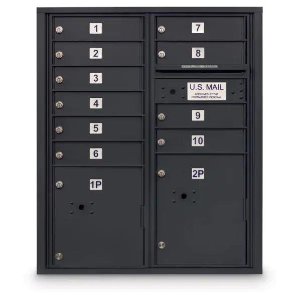 4C Standard Mailbox with 10 Doors & 2 Parcel Lockers