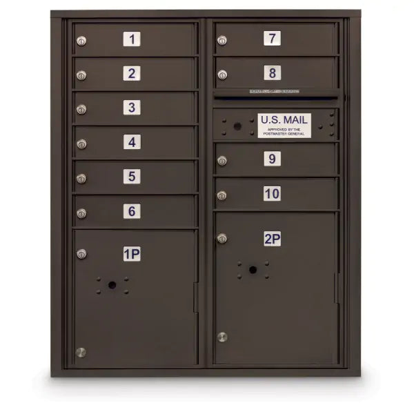 4C Standard Mailbox with 10 Doors & 2 Parcel Lockers