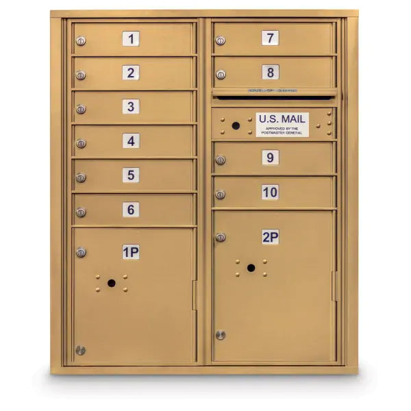 4C Standard Mailbox with 10 Doors & 2 Parcel Lockers