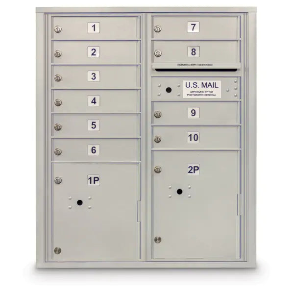 4C Standard Mailbox with 10 Doors & 2 Parcel Lockers
