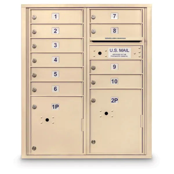 4C Standard Mailbox with 10 Doors & 2 Parcel Lockers
