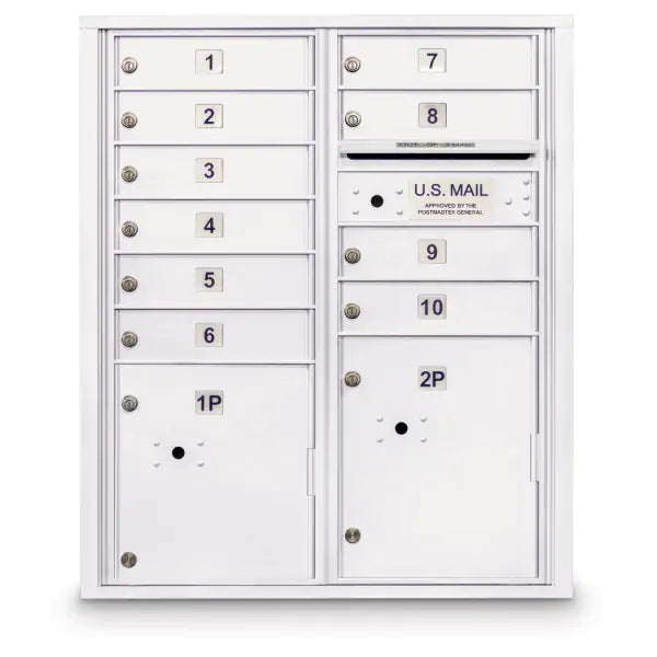 4C Standard Mailbox with 10 Doors & 2 Parcel Lockers