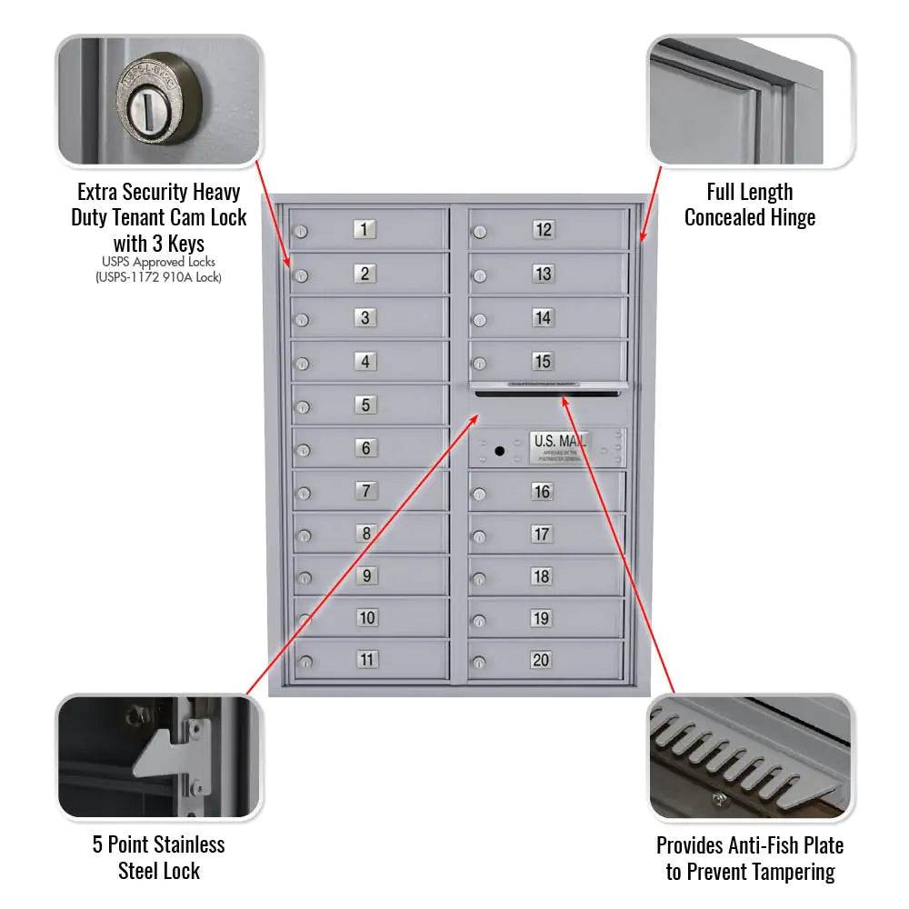 4C Standard Mailbox with 20 Doors