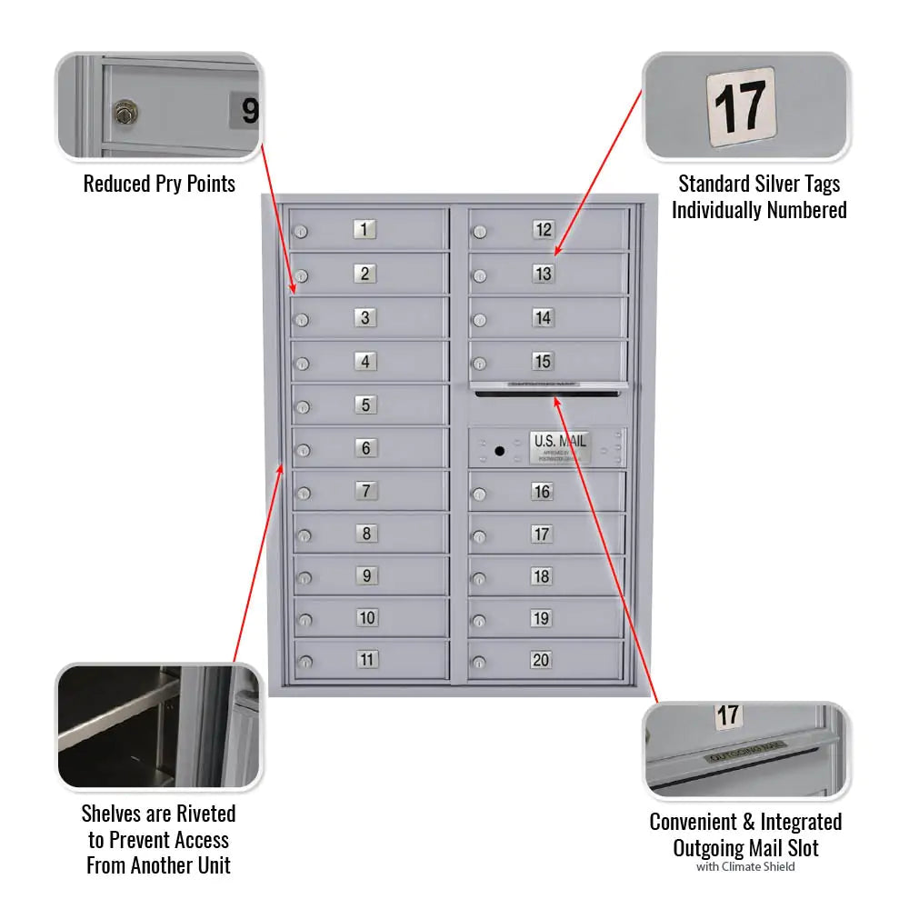 4C Standard Mailbox with 20 Doors