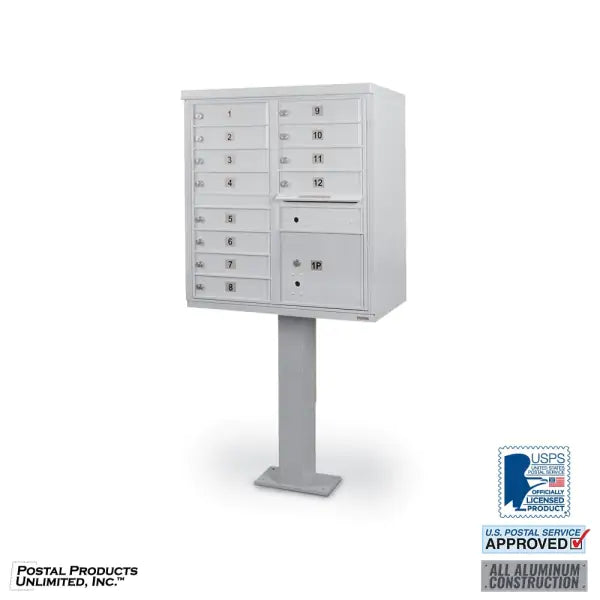 Cluster Box Unit with 12 Doors & 1 Parcel Locker