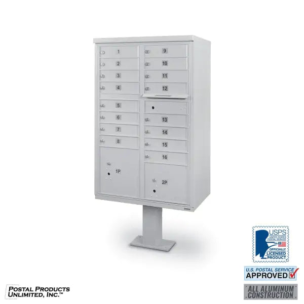 Cluster Box Unit with 16 Doors & 2 Parcel Lockers
