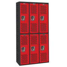 Load image into Gallery viewer, Ventilated Gym &amp; PE Locker — 2 Tier, 3 Wide