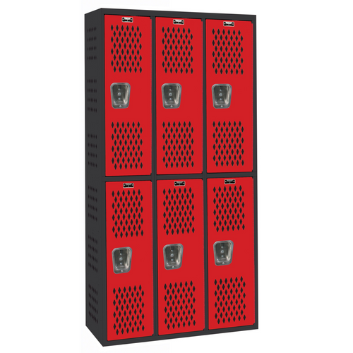 Ventilated Gym & PE Locker — 2 Tier, 3 Wide