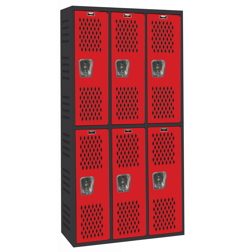 Ventilated Gym & PE Locker — 2 Tier, 3 Wide