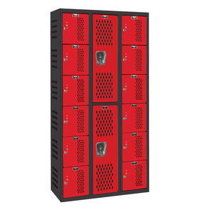 Ventilated Gym & PE Locker — Combo 6-2-6 Tier, 3 Wide