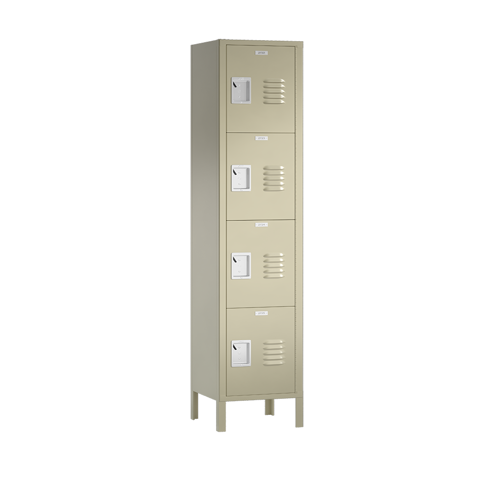 Traditional Metal Locker — 4 Tier, 1 Wide