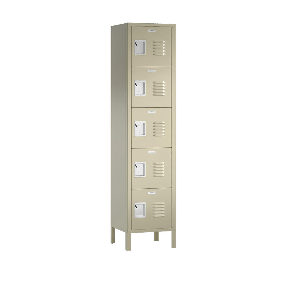 Traditional Metal Locker — 5 Tier, 1 Wide