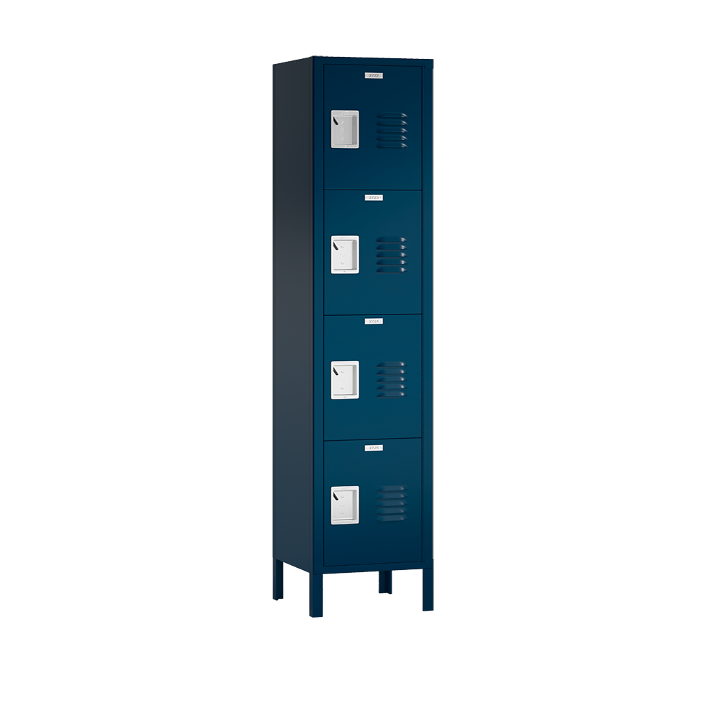 Traditional Metal Locker — 4 Tier, 1 Wide
