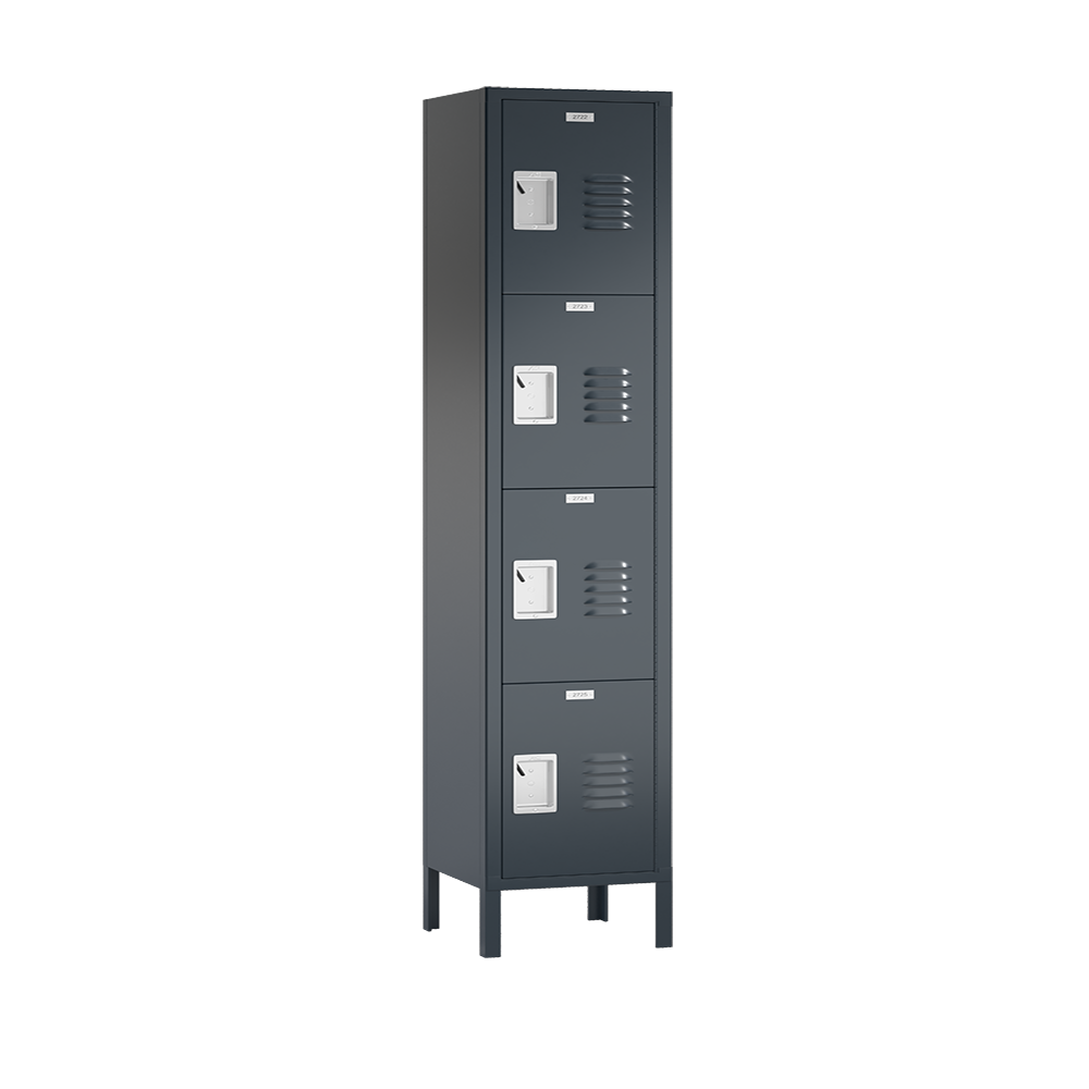 Traditional Metal Locker — 4 Tier, 1 Wide