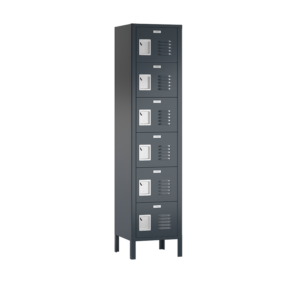 Traditional Metal Locker — 6 Tier, 1 Wide