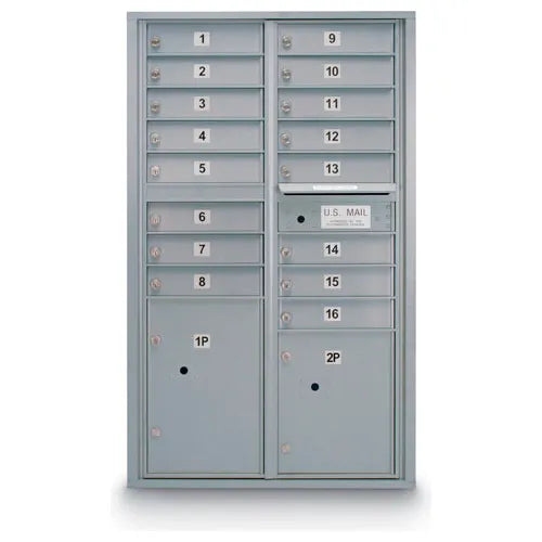 4C Standard Mailbox with 16 Doors & 2 Parcel Lockers