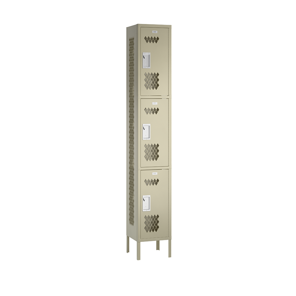 Competitor Athletic Metal Locker — 3 Tier, 1 Wide