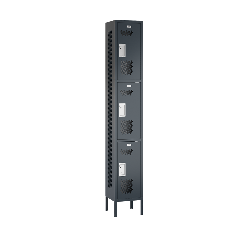 Competitor Athletic Metal Locker — 3 Tier, 1 Wide