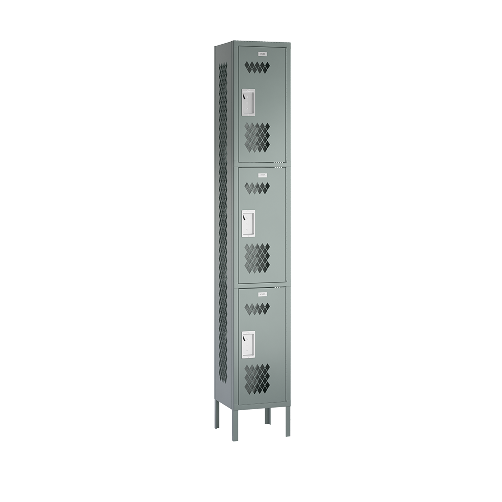 Competitor Athletic Metal Locker — 3 Tier, 1 Wide