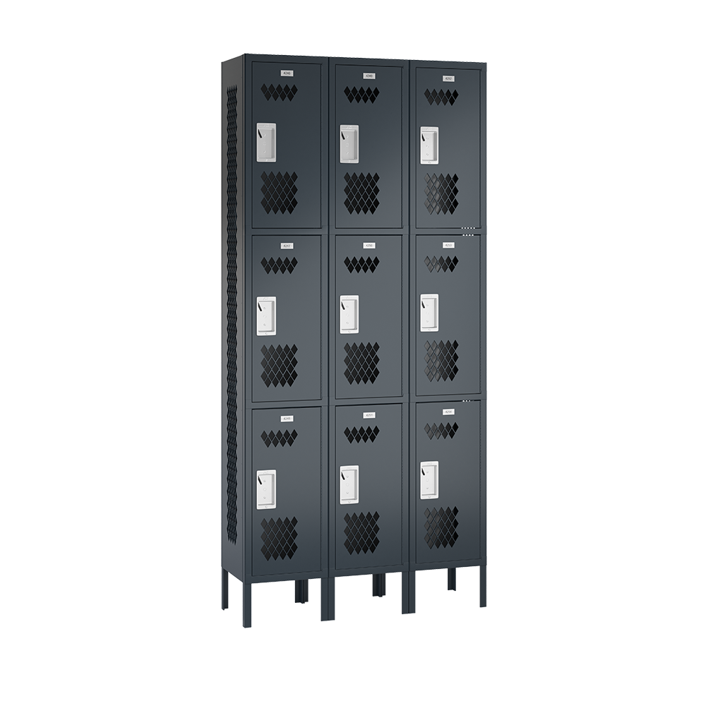 Competitor Athletic Metal Locker — 3 Tier, 3 Wide