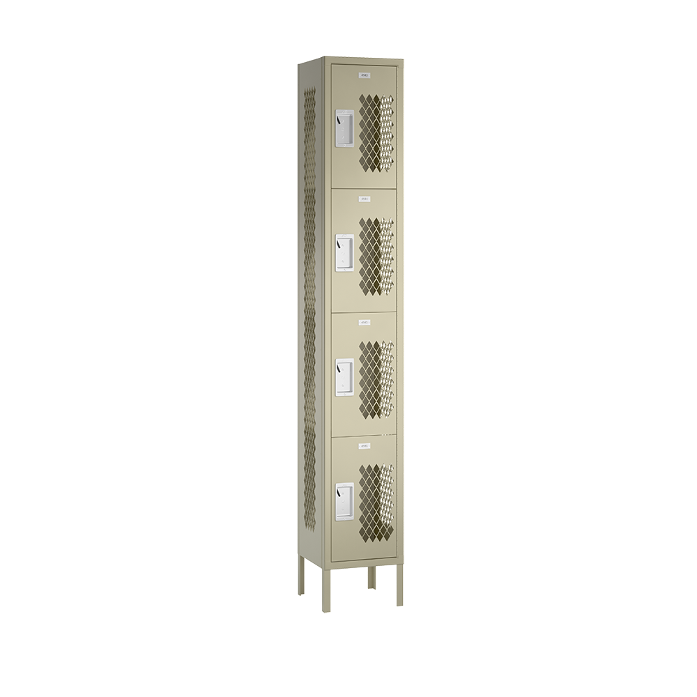 Competitor Athletic Metal Locker — 4 Tier, 1 Wide