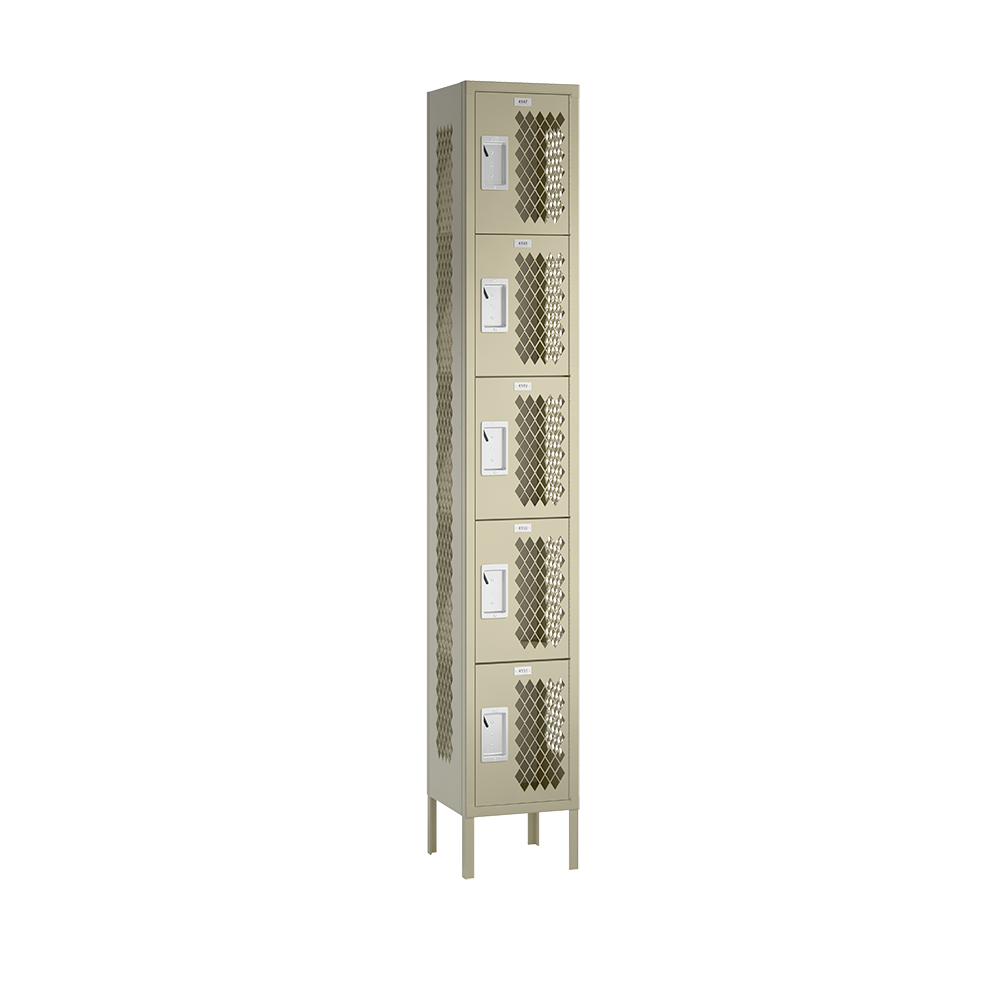 Competitor Athletic Metal Locker — 5 Tier, 1 Wide