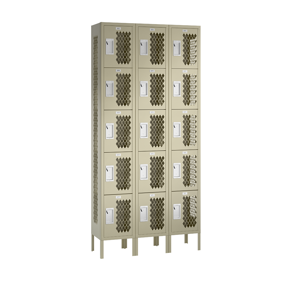Competitor Athletic Metal Locker — 5 Tier, 3 Wide