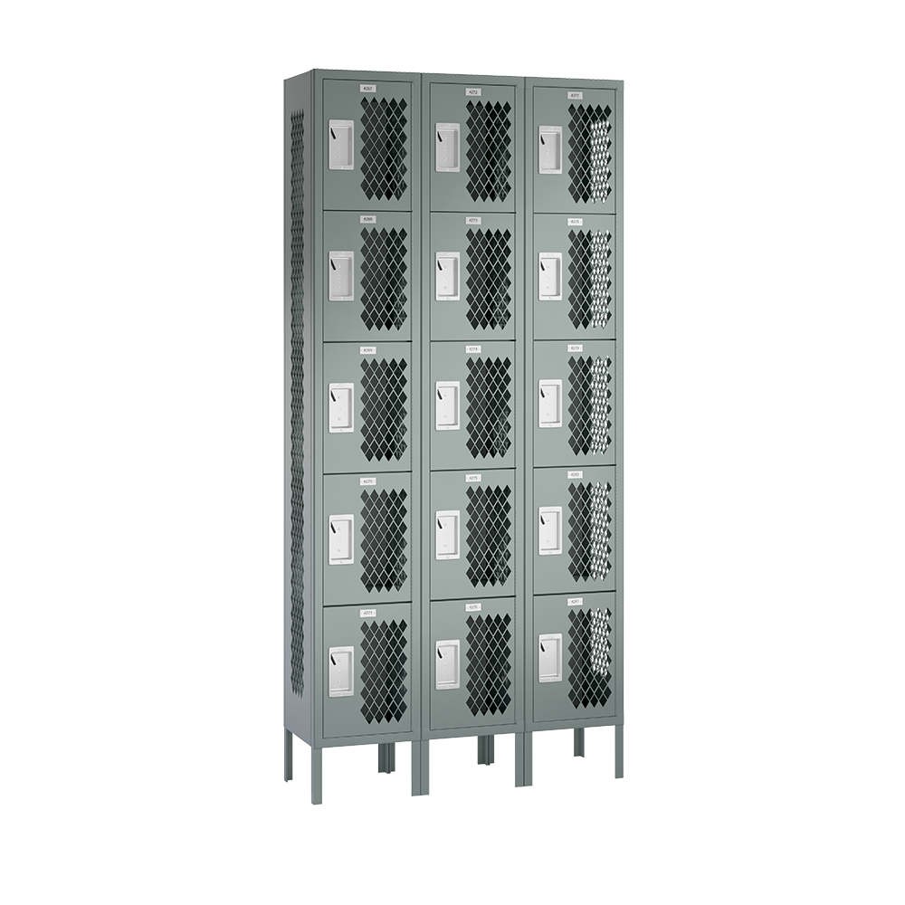 Competitor Athletic Metal Locker — 5 Tier, 3 Wide
