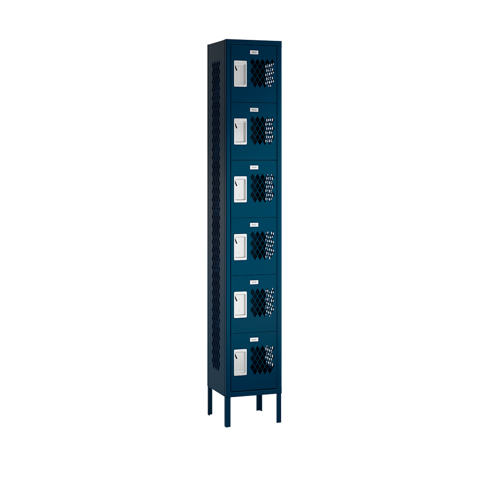 Competitor Athletic Metal Locker — 6 Tier, 1 Wide
