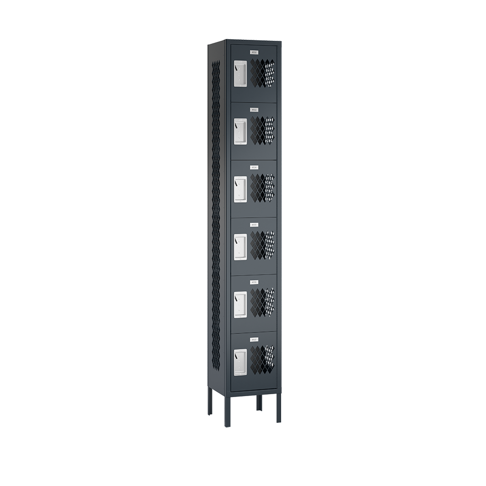 Competitor Athletic Metal Locker — 6 Tier, 1 Wide