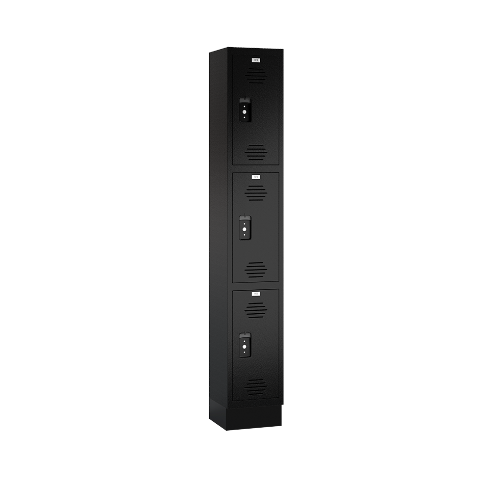 Traditional HDPE Solid Plastic Locker — 3 Tier, 1 Wide