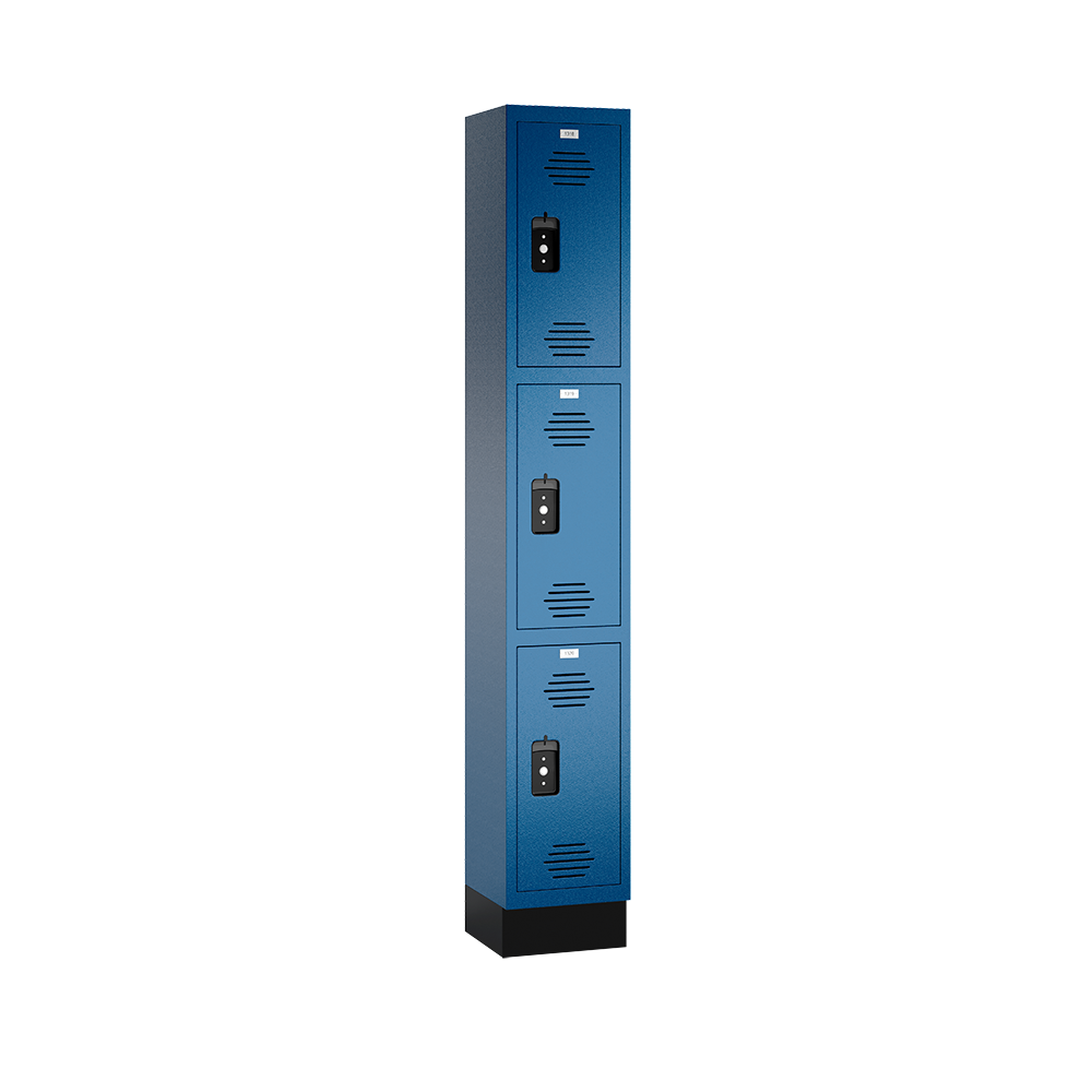 Traditional HDPE Solid Plastic Locker — 3 Tier, 1 Wide