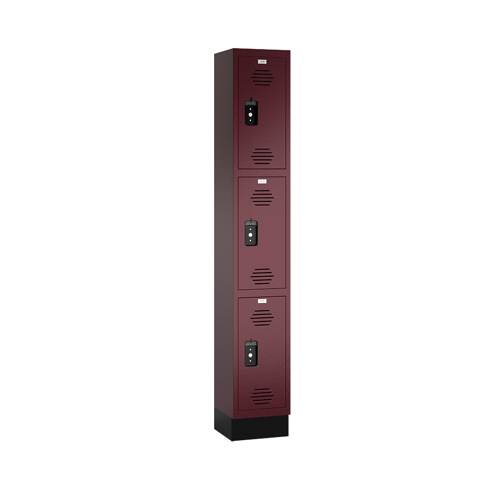 Traditional HDPE Solid Plastic Locker — 3 Tier, 1 Wide