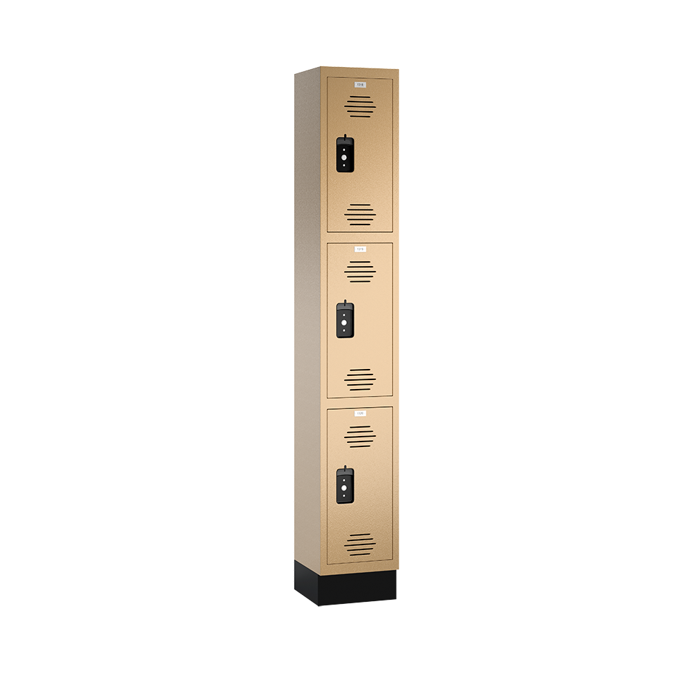 Traditional HDPE Solid Plastic Locker — 3 Tier, 1 Wide