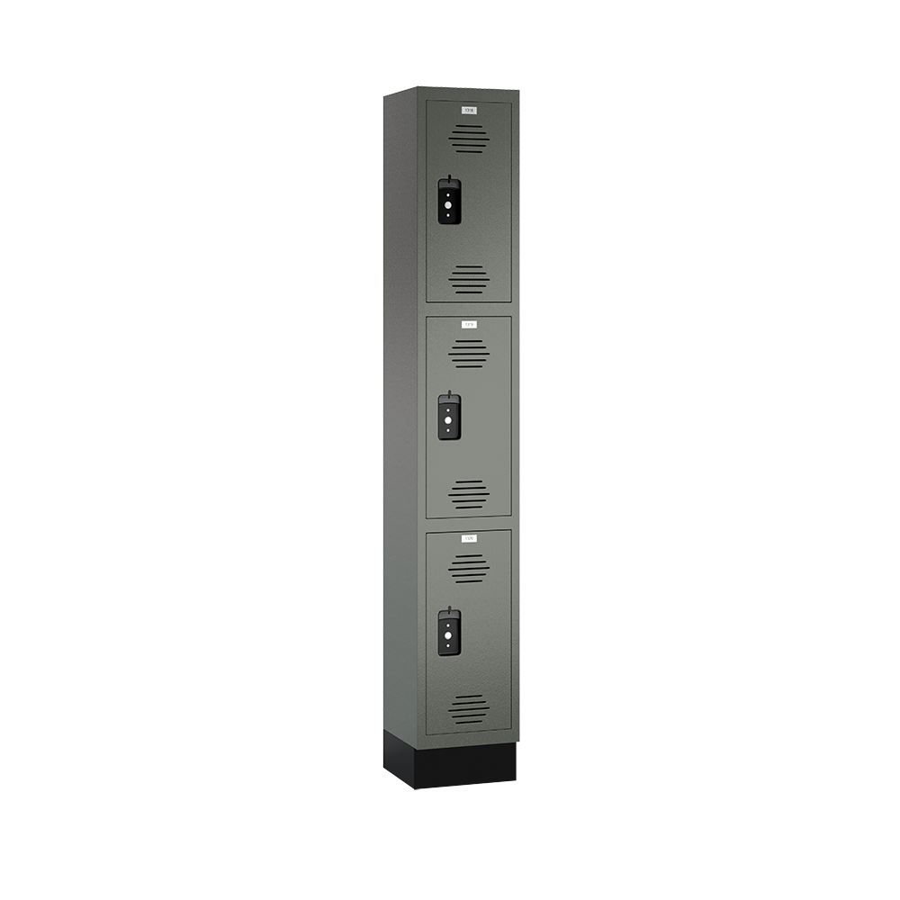 Traditional HDPE Solid Plastic Locker — 3 Tier, 1 Wide