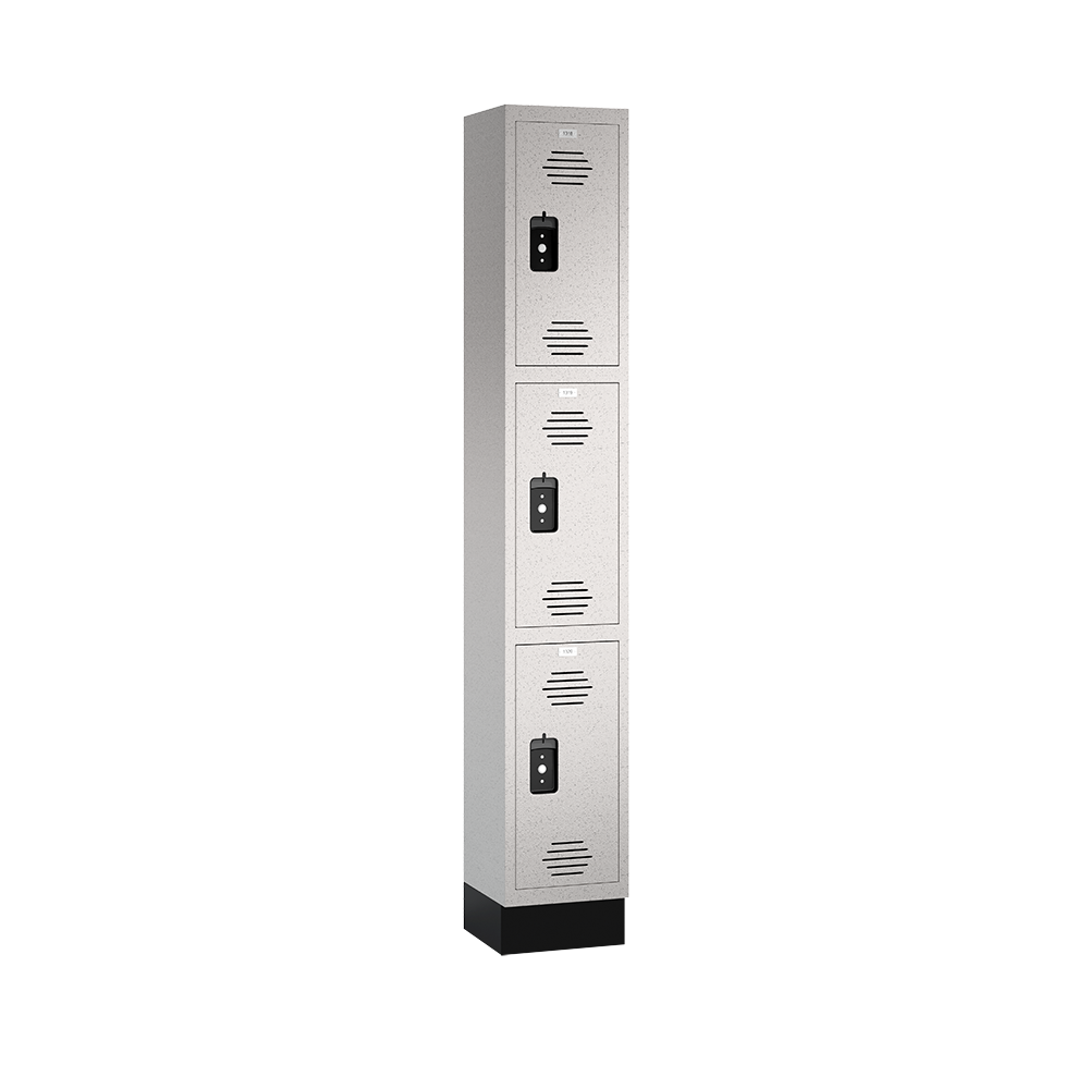Traditional HDPE Solid Plastic Locker — 3 Tier, 1 Wide