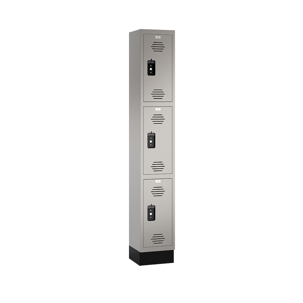 Traditional HDPE Solid Plastic Locker — 3 Tier, 1 Wide