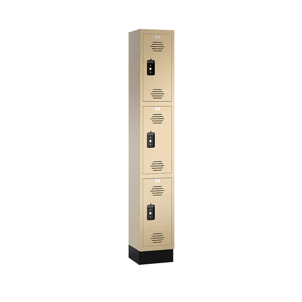 Traditional HDPE Solid Plastic Locker — 3 Tier, 1 Wide