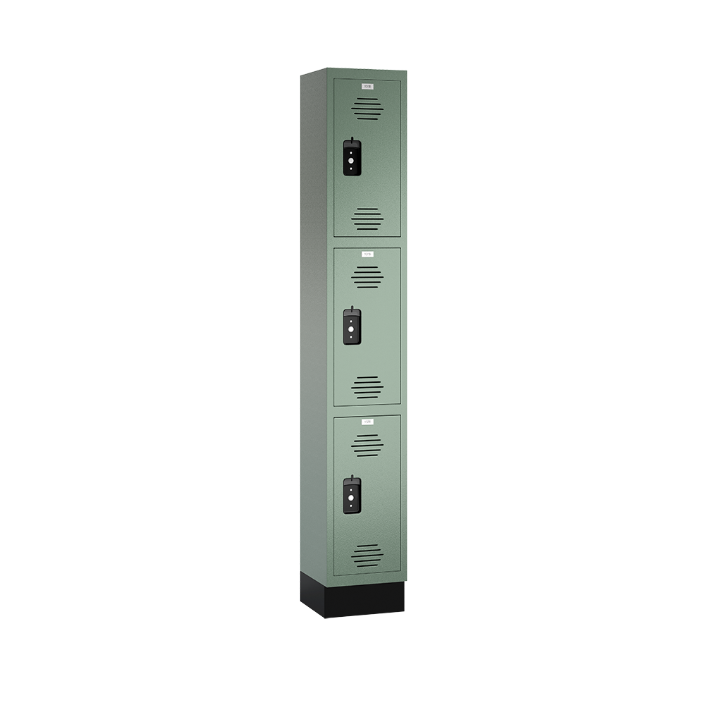Traditional HDPE Solid Plastic Locker — 3 Tier, 1 Wide