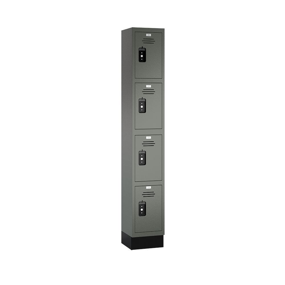 Traditional HDPE Solid Plastic Locker — 4 Tier, 1 Wide