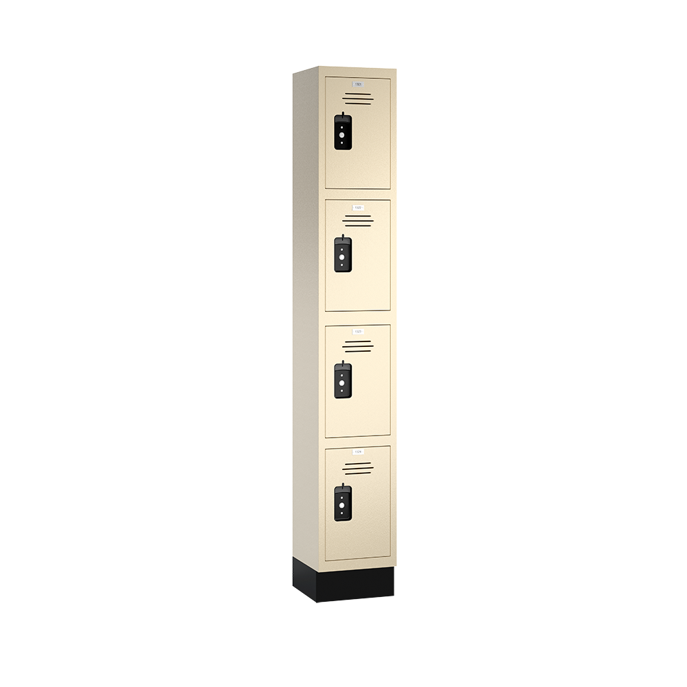 Traditional HDPE Solid Plastic Locker — 4 Tier, 1 Wide