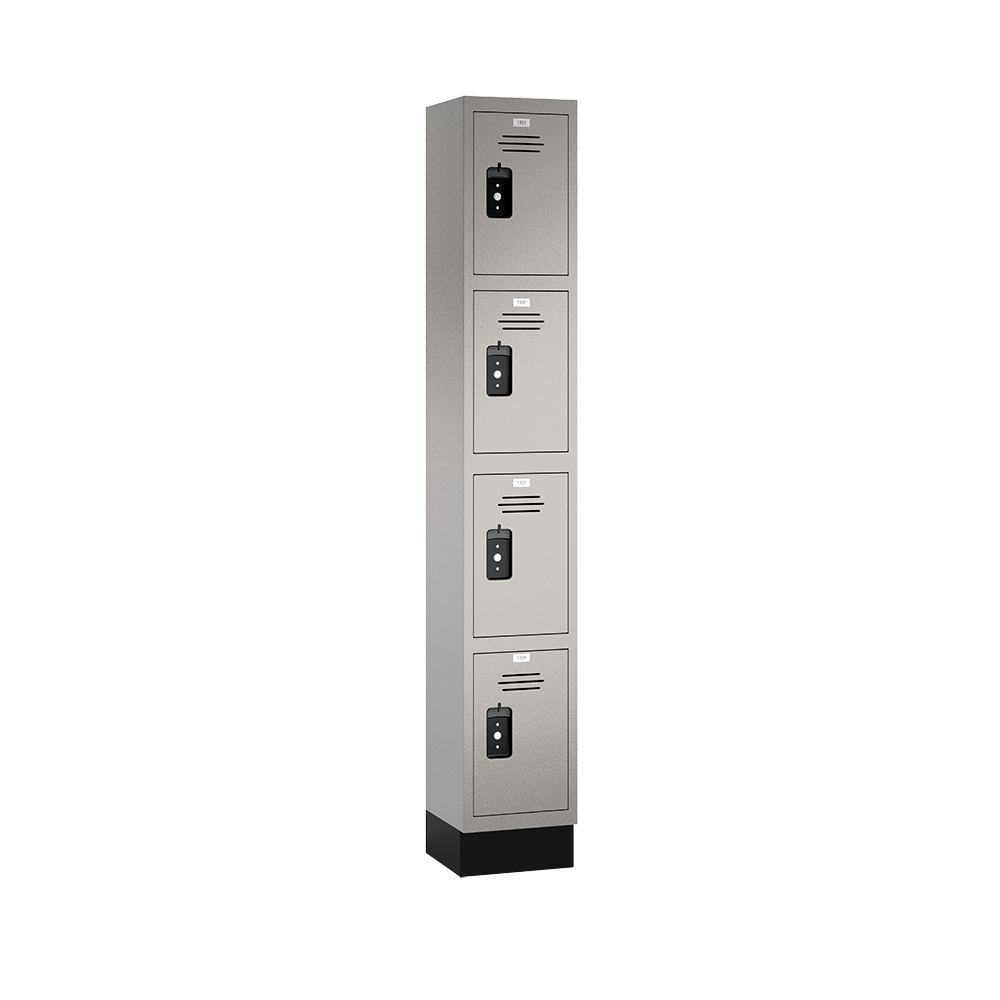 Traditional HDPE Solid Plastic Locker — 4 Tier, 1 Wide